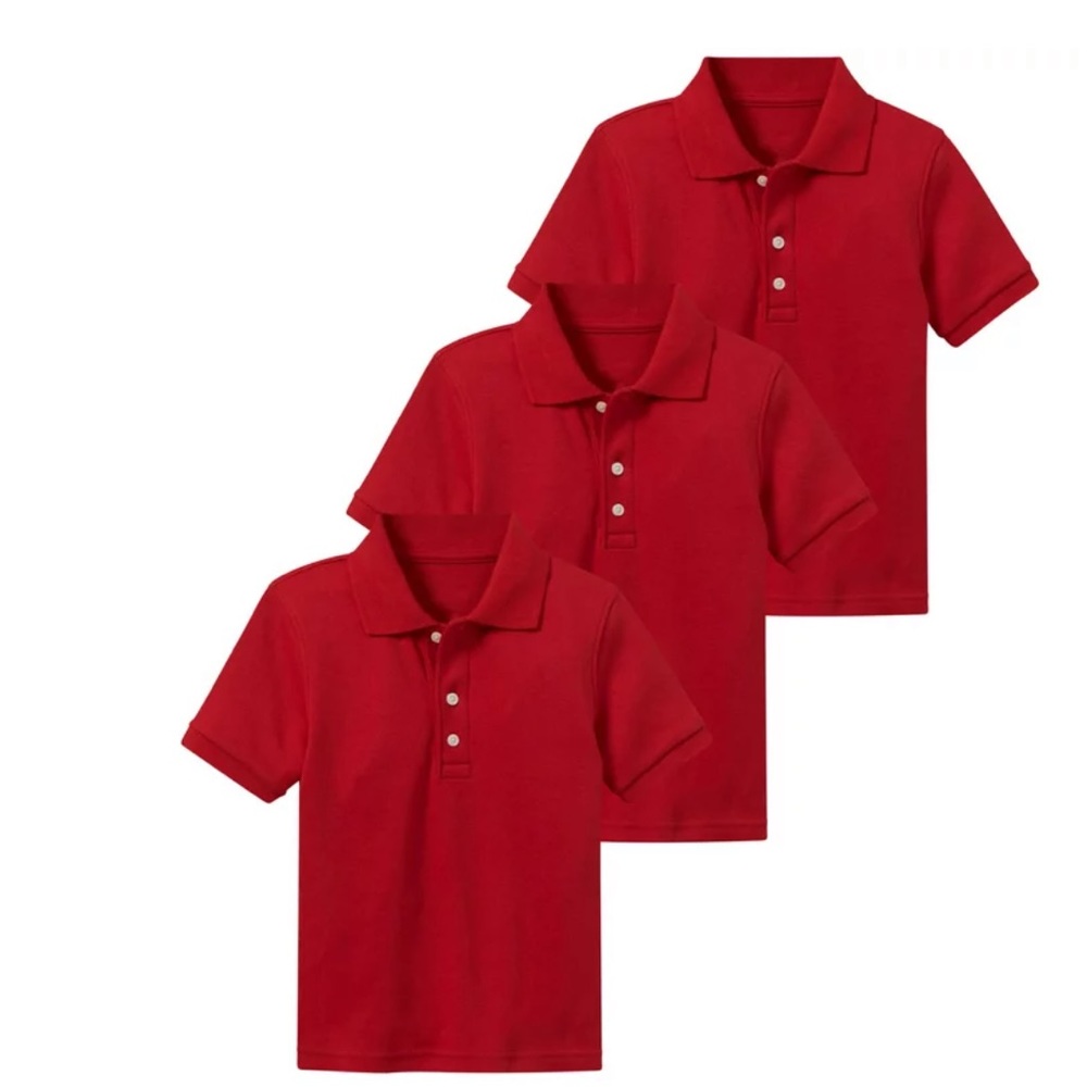 Jumpstart Boys' School Uniform Shirt - 3 Pack Short Sleeve Polo T-Shirt Size 14